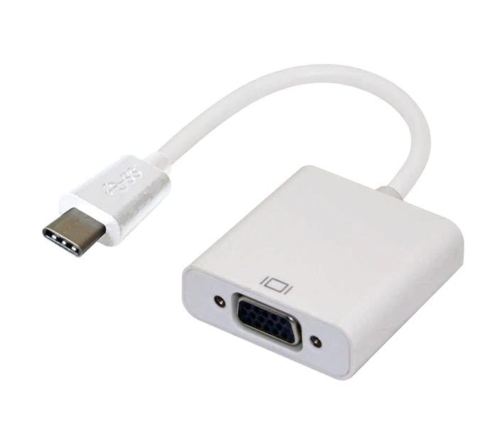 Astrotek Thunderbolt USB 3.1 Type C (USB-C) to VGA Adapter Converter Male to Female for Apple Macbook Chromebook Pixel White Astrotek Thunderbolt USB 3.1 Type C (USB-C) to VGA Adapter Converter Male to Female for Apple Macbook Chromebook Pixel White